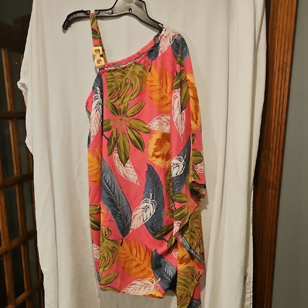 Tropical Pink One-Shoulder Dress